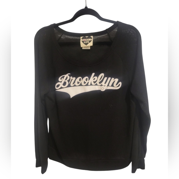 Modern Lux Tops - Modern Lux Black Brooklyn Pullover